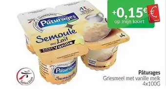 Pâturages griesmeel met vanille melk