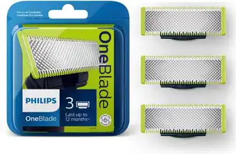 Philips qp230/50 oneblade vervangmesjes 3 stuks groen/zwart