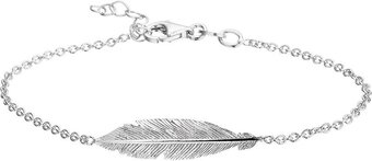 Glams armband veer 1,8 mm 16,5 + 2,5 cm - zilver