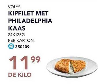 Bidfood Volys kipfilet met philadelphia kaas aanbieding