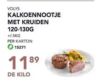 Bidfood Volys kalkoennootje met kruiden 120-130 g aanbieding