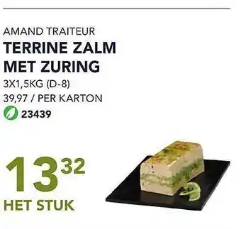 Bidfood Amand traiteur terrine zalm met zuring aanbieding