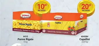 Honig penne rigate, honig capellini