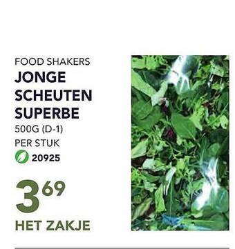 Bidfood Food shakers jonge scheuten superbe aanbieding