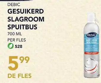 Bidfood Debic gesuikerd slagroom spuitbus aanbieding