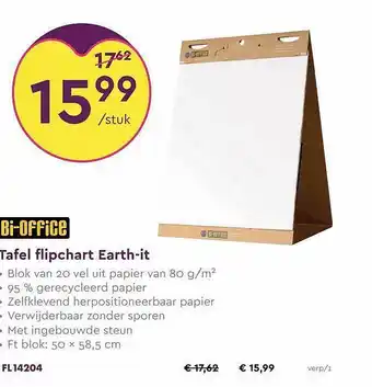 Bi-office tafel flipchart earth-it