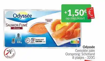 Intermarché Odyssée gerookte zalm oorsprong : schotland 8 plakjes aanbieding