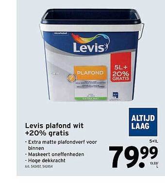 GAMMA Levis plafond wit +20% gratis aanbieding