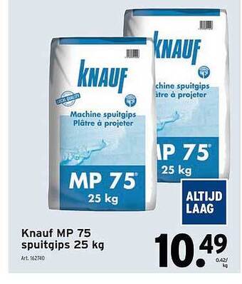GAMMA Knauf mp 75 spuitgips 25 kg aanbieding