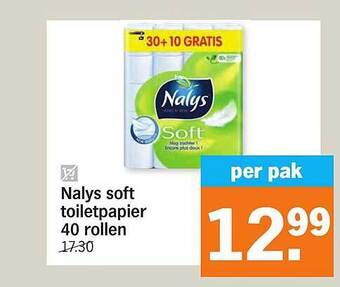 Albert Heijn Nalys soft toiletpapier aanbieding