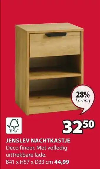 Jysk Jenslev Nachtkastje B41xH57xD33 cm aanbieding