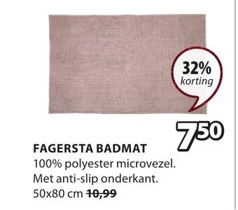 Jysk Fagersta Badmat 50x80 cm aanbieding