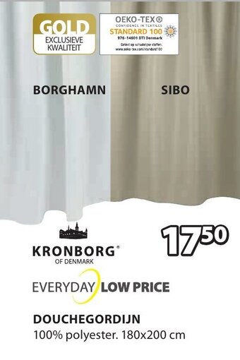 Jysk Douchegordijn 180x200 cm aanbieding