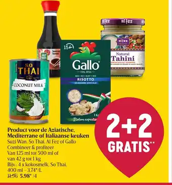 Suzi wan, so thai, al fez of gallo product voor de aziatische 2+2 gratis