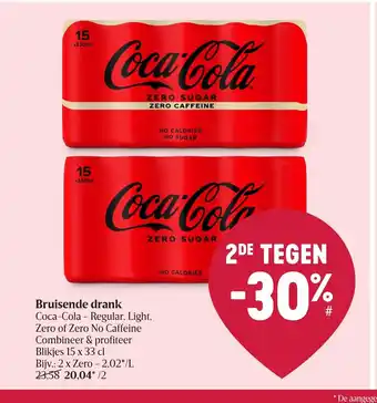 Delhaize Coca-Cola bruisende drank 15x33cl aanbieding