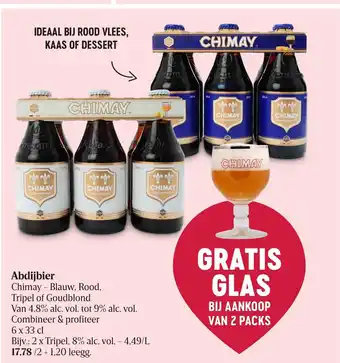 Delhaize Chimay Abdijbier blauw, rood, tripel of goudblond 6x33cl aanbieding