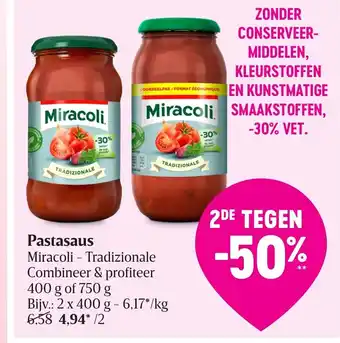 Miracoli pastasaus 400g of 750g