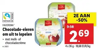 Lidl Favorina Chocolade eieren om uit te lepelen aanbieding