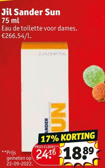 Kruidvat Jil sander sun 75ml aanbieding