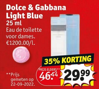 Kruidvat Dolce & Gabbana light blue 25ml aanbieding