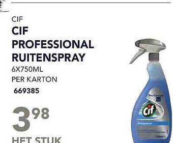 Bidfood Cif professional ruitenspray aanbieding