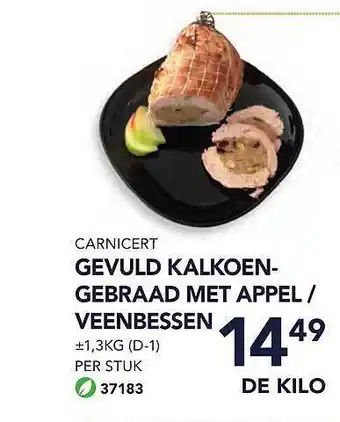 Bidfood Carnicert gevuld kalkoengebraad met appel-veenbessen aanbieding