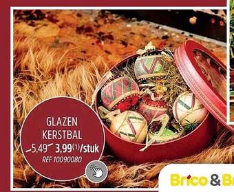 Brico Glazen kerstbal aanbieding