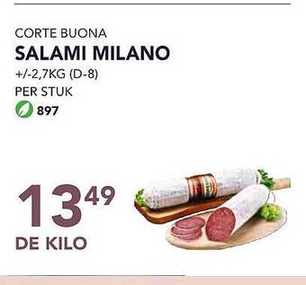 Bidfood Corte buona salami milano aanbieding