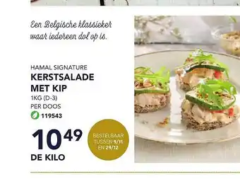 Bidfood Hamal signature kerstsalade met kip aanbieding