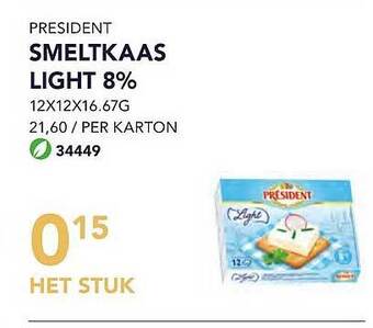 Bidfood Président smeltkaas light 8% aanbieding