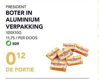 Président boter in aluminium verpakking