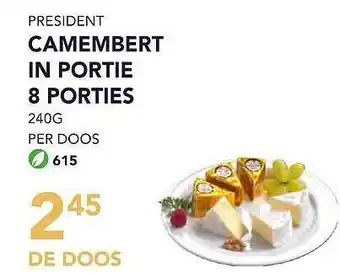 Bidfood Président camembert in portie 8 porties aanbieding