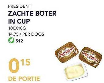 Président zachte boter in cup