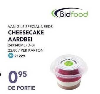 Bidfood Van gils special needs cheesecake aardbei aanbieding