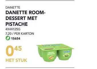 Danette roomdessert met pistache