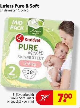 Kruidvat Luiers pure & soft aanbieding