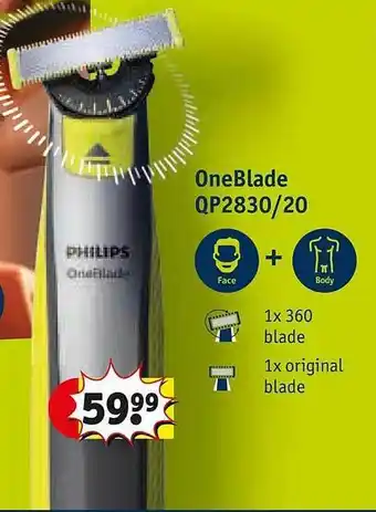 Kruidvat Philips oneblade qp2830-20 aanbieding