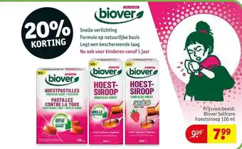 Kruidvat Biover selfcare hoestsiroop 120ml aanbieding