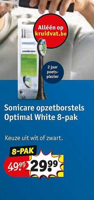 Kruidvat Sonicare opzetborstels optimal white 8-pak aanbieding