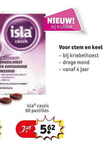 Kruidvat Isla cassis 60 pastilles aanbieding