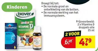 Kruidvat 2 x vitamine + druppels olie 25ml aanbieding