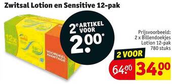Kruidvat Zwitsal lotion en sensitive 12-pak aanbieding
