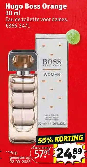 Kruidvat Hugo boss orange aanbieding