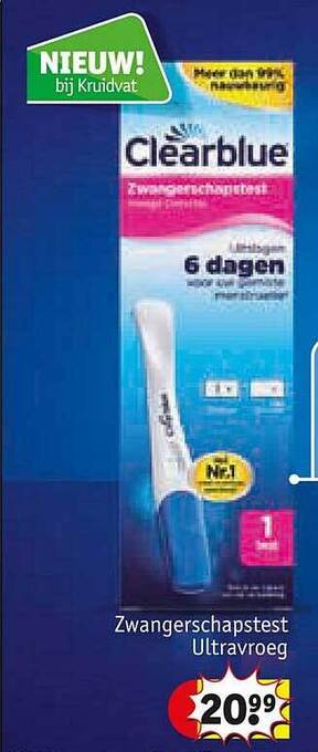 Kruidvat Clearblue zwangerschapstest ultravroeg aanbieding