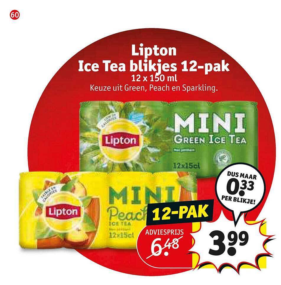 Lipton ice tea blikjes 12pak promotie bij Kruidvat