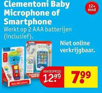 Kruidvat Clementoni baby microphone of smartphone aanbieding