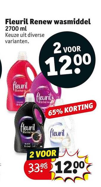 Kruidvat Fleuril renew wasmiddel aanbieding