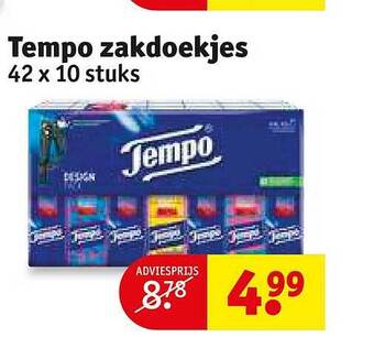 Kruidvat Tempo zakdoekjes aanbieding