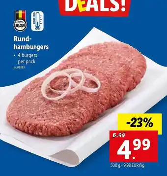 Lidl Rund hamburgers aanbieding