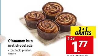 Lidl Cinnamon bun met chocolade aanbieding